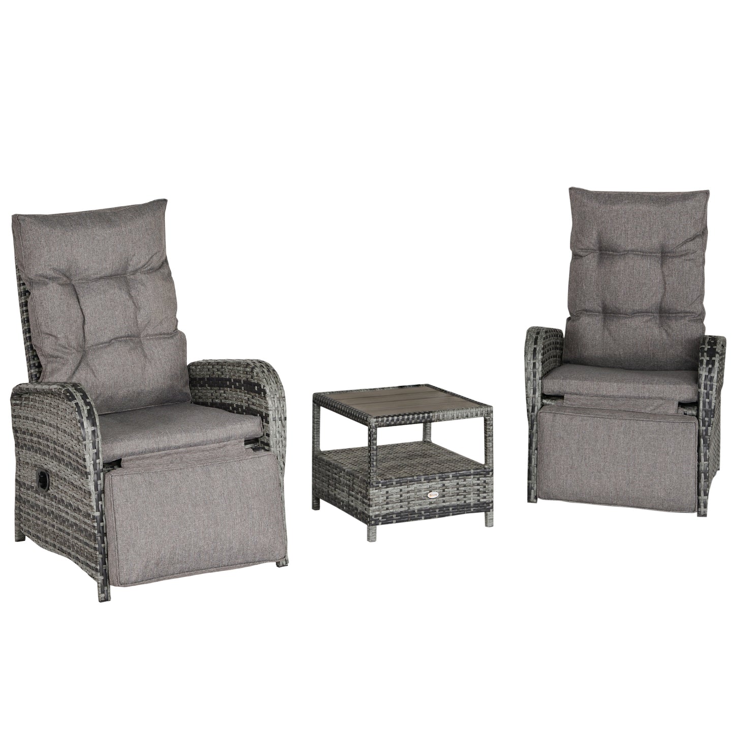 2 Seater Patio Wicker No installation Chaise Lounge Sofa Set
