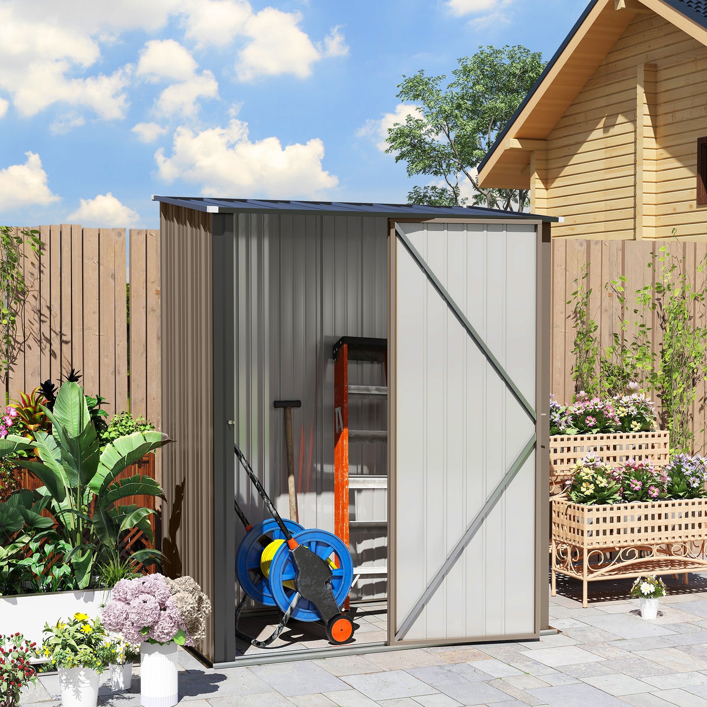 5.3 x 3.1ft Corrugated Steel Garden Shed