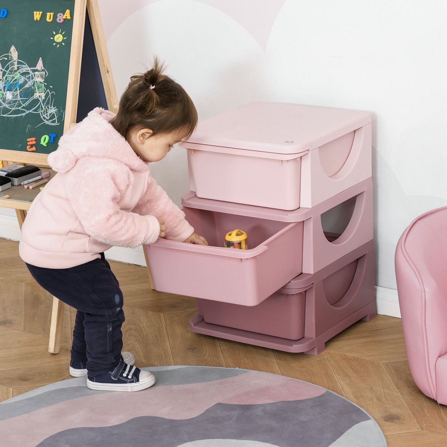 3 Drawers Plastic Storage Units, 3 Tier Kids Storage Units