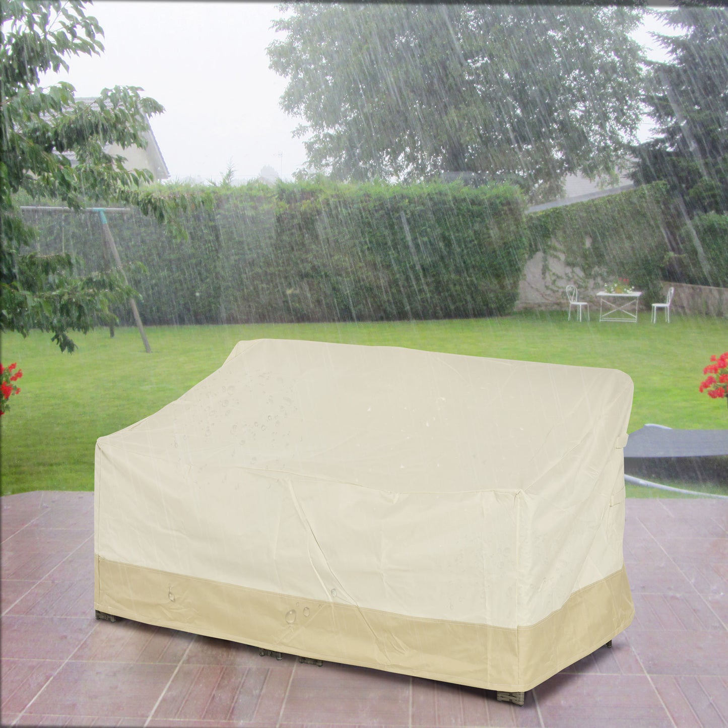 600D Oxford Cloth Furniture Cover 3 Seat Rattan Chair Protector