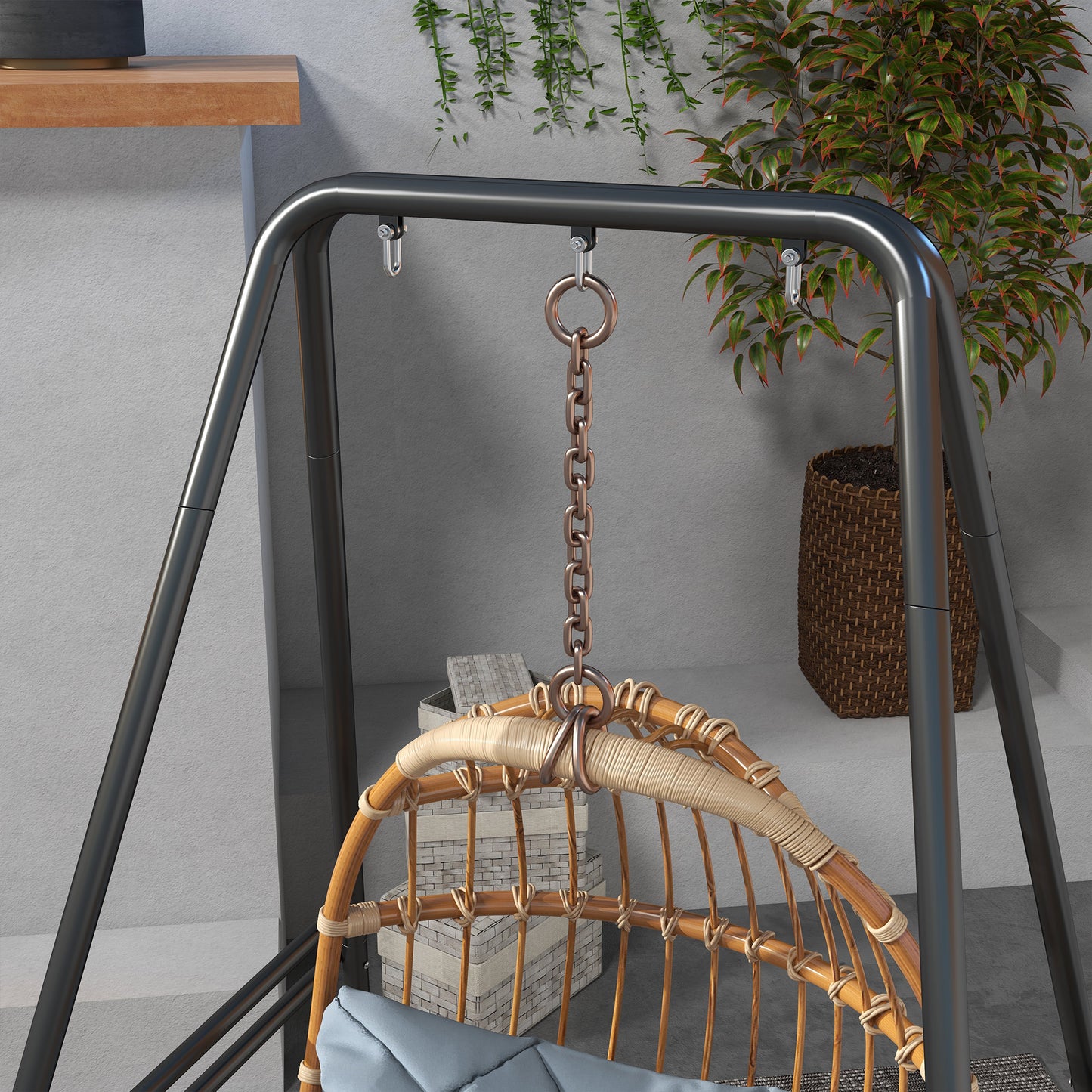 Hammock Chair Stand, Hanging Heavy Duty Metal Frame Hammock Stand (1)