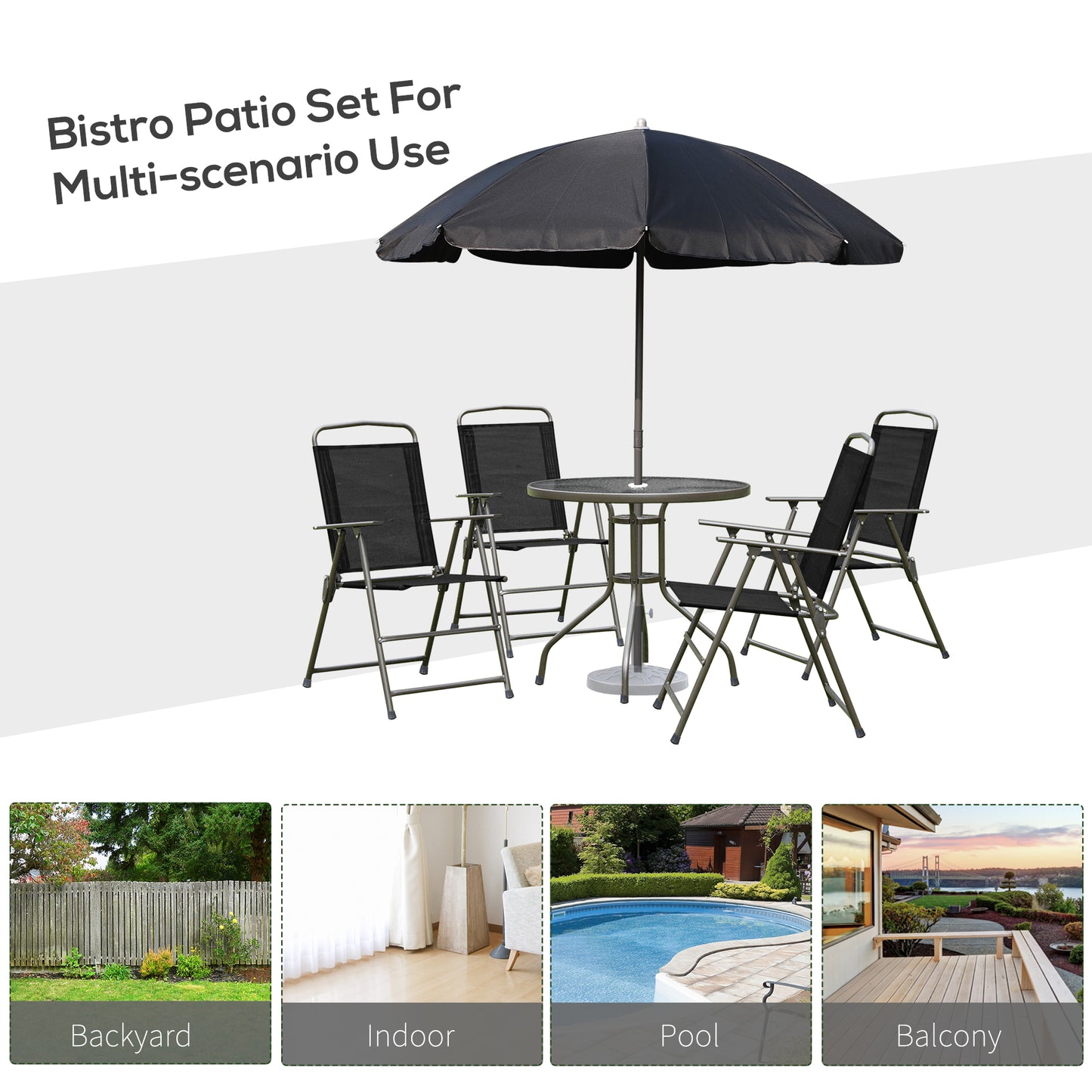 6 Piece Garden Dining Set with Umbrella