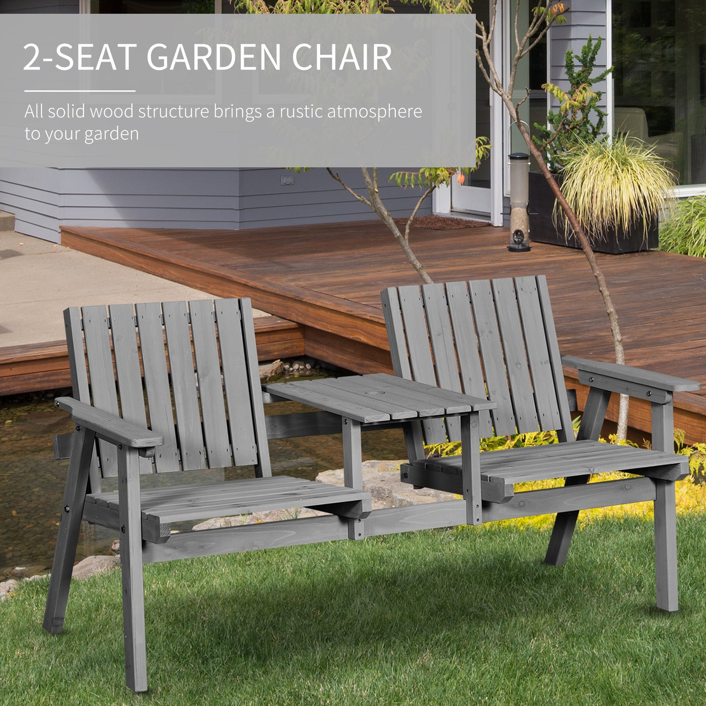 2-Seater Garden Bench Antique Loveseat for Yard, Lawn, Porch, Patio
