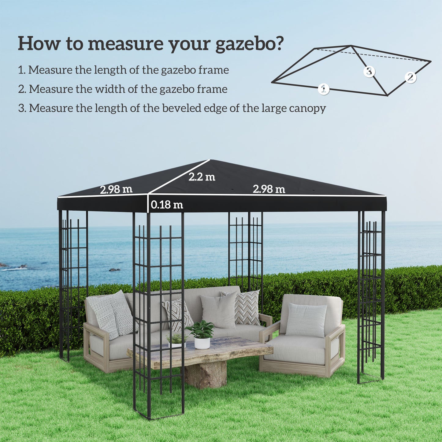 3 x 3(m) Gazebo Frame Replacement