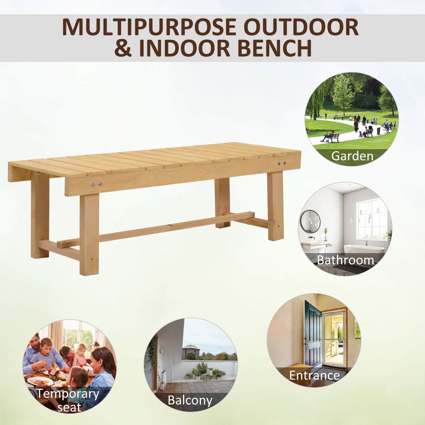 Wooden Garden Benches, 2 Seater Outdoor Benches