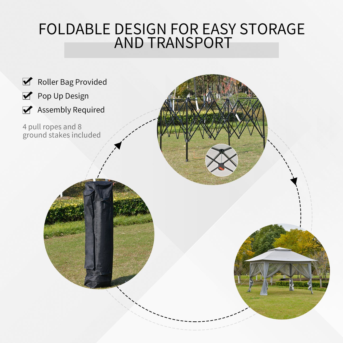 3.6 x 3.6 m Pop up Gazebo with Netting