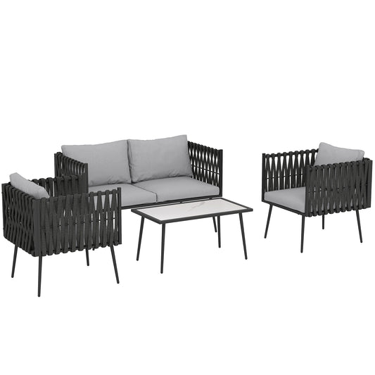 4-Piece Garden Furniture Set with Cushions