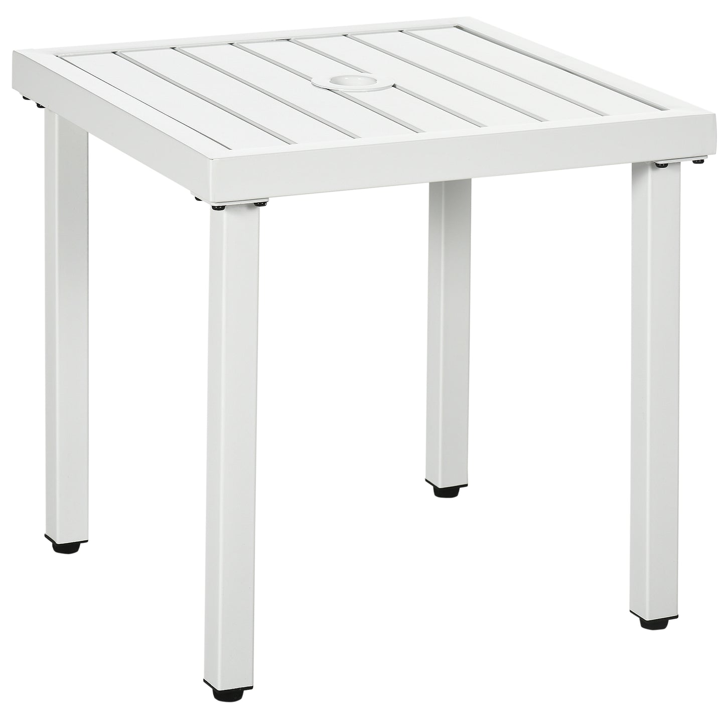 Garden Side Table End Table Patio Coffee Table with Umbrella Hole