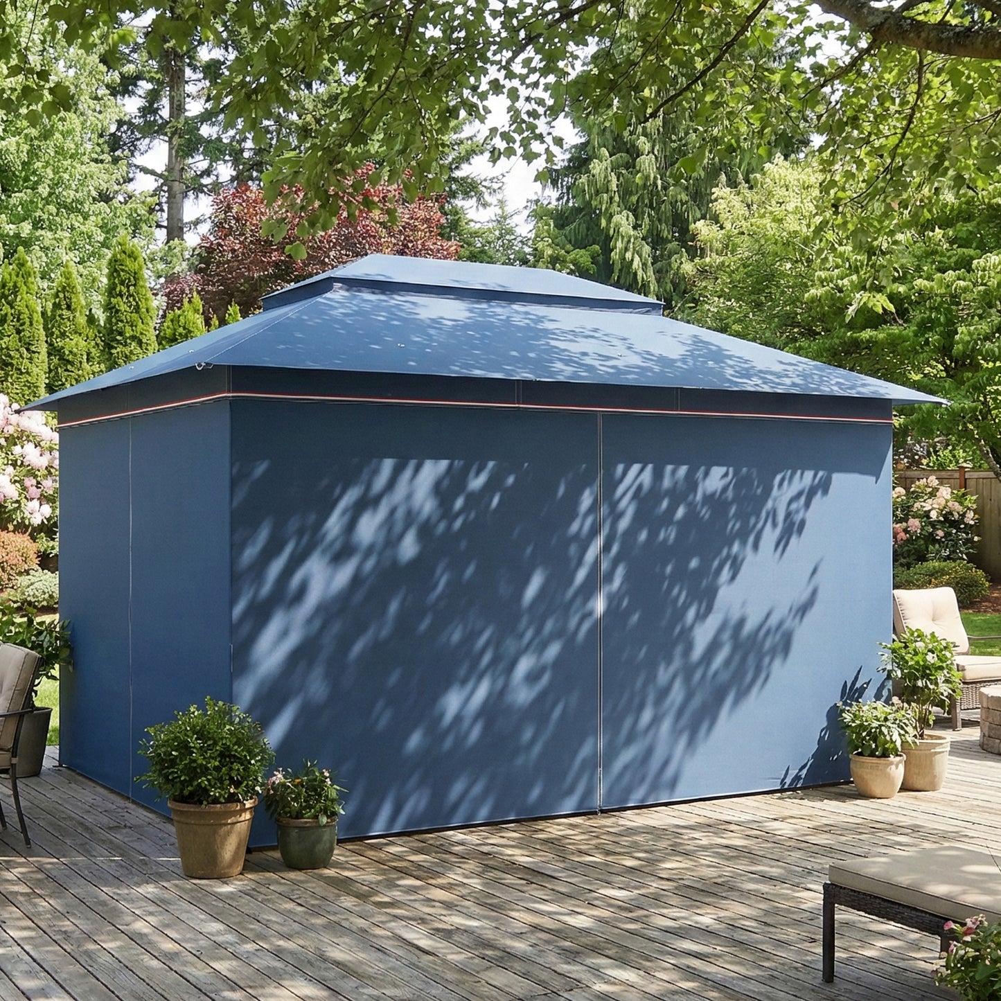 3 x 4 m Outdoor Garden Gazebo with Netting and Curtains