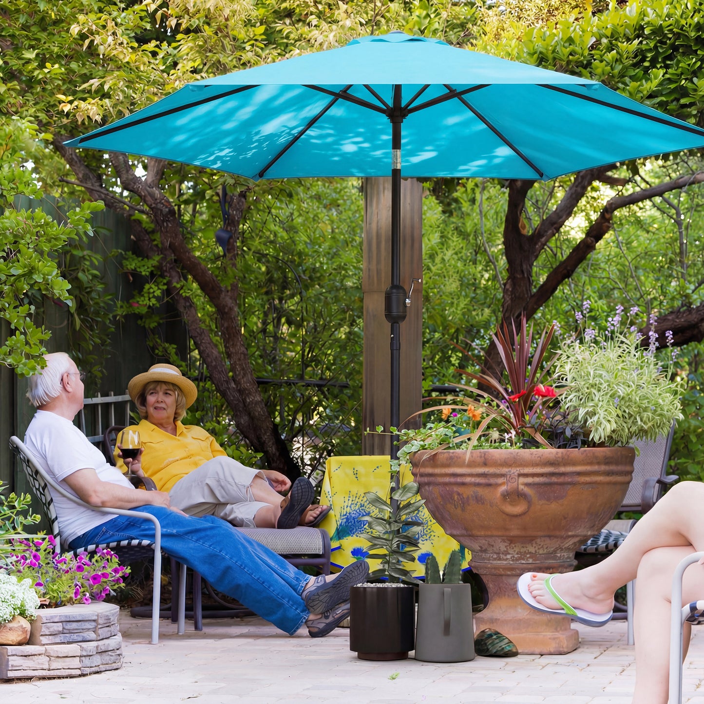 2.6 m Garden Parasol Umbrella with Aluminium Pole (3)