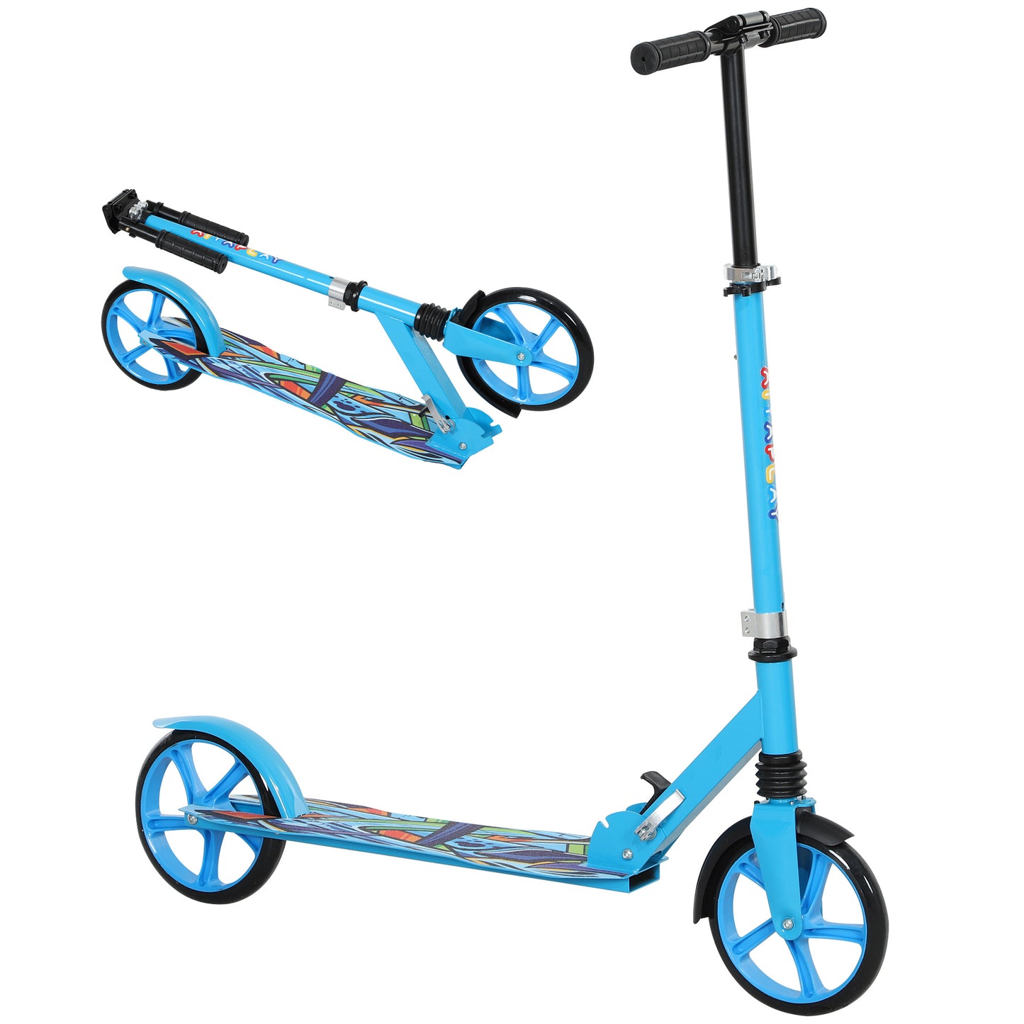 Foldable Kids Scooter with Adjustable Handlebar, 200mm Big Wheel