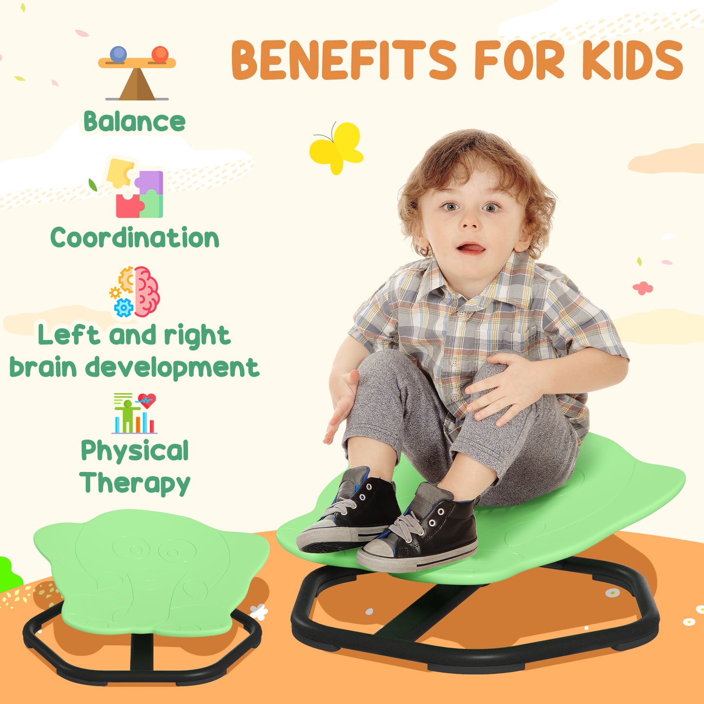 Elephant-Shaped Spinning Chair for Autism, 3-6 Years