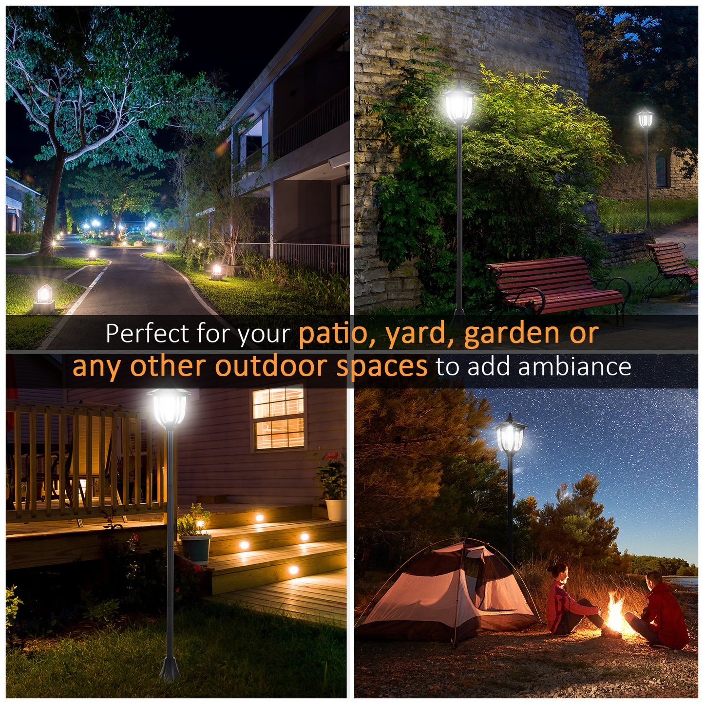 Outdoor Garden Solar Post Lamp Sensor Light  LED Lantern Bollard