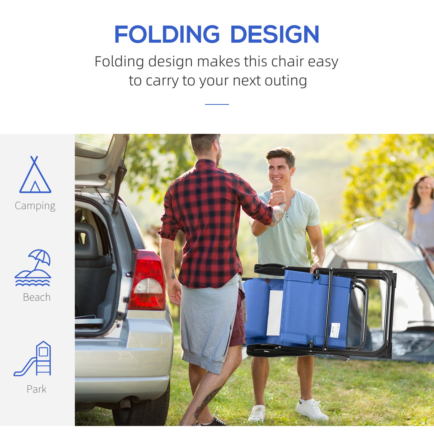 Folding Garden Chairs Set of 2