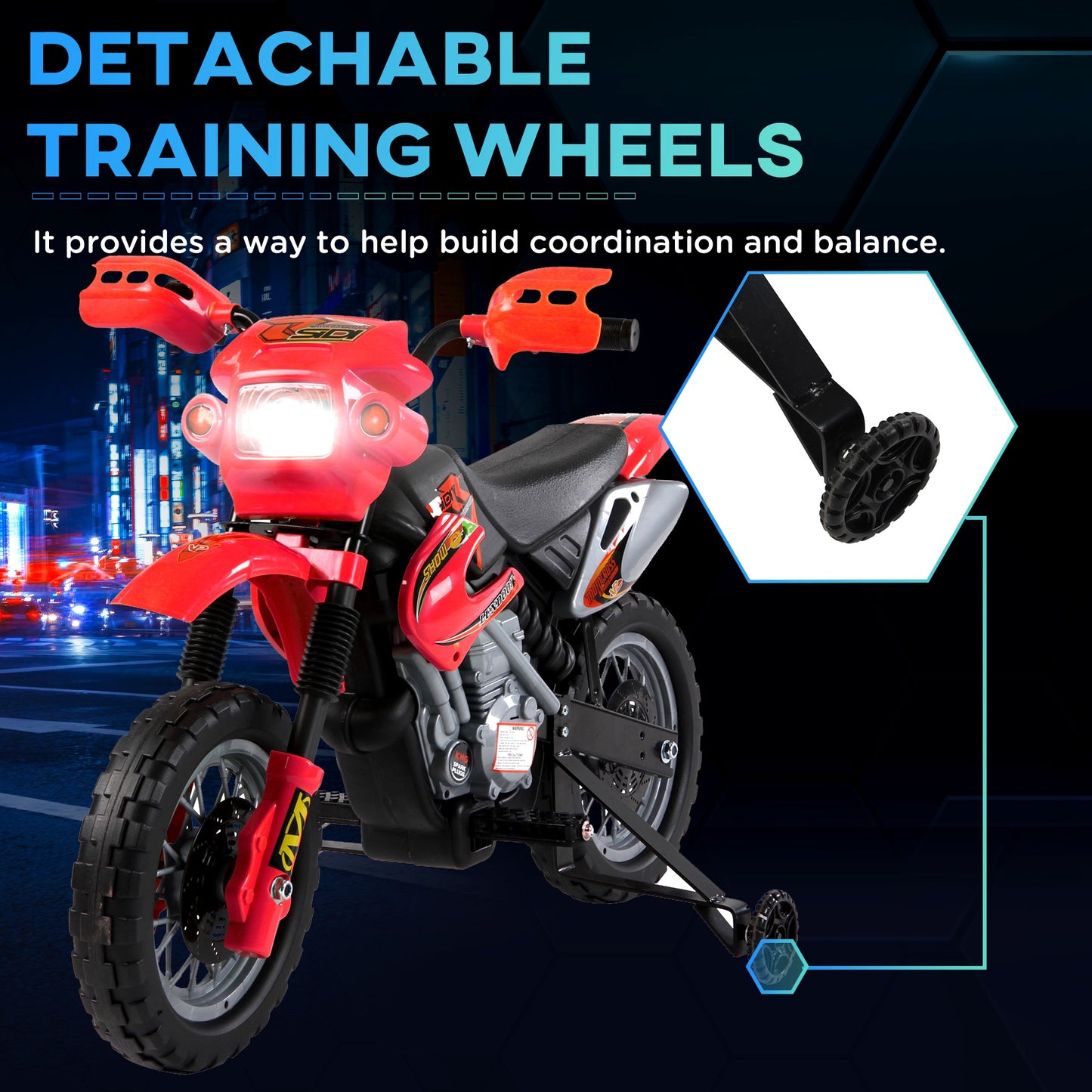 6V Kids Child Electric Motorbike Ride on Motorcycle Scooter