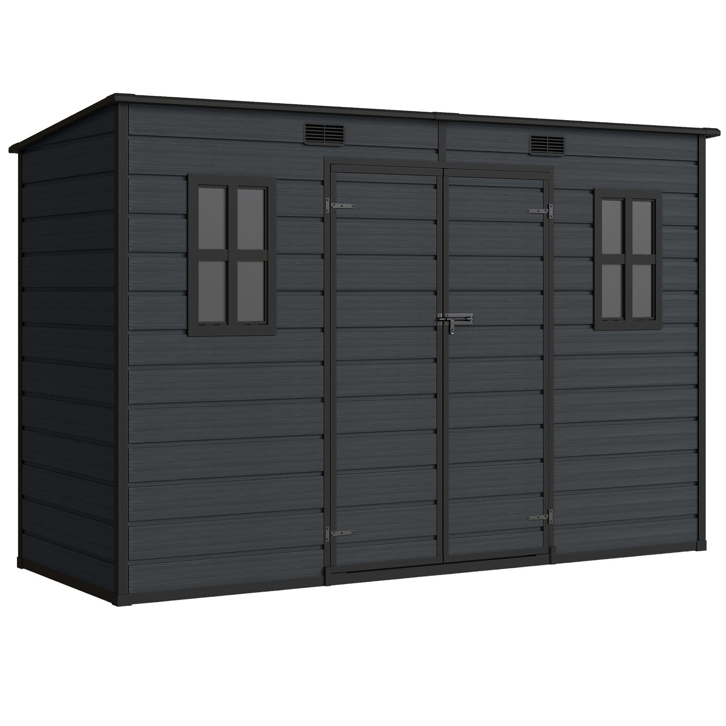 10 x 4 ft Resin Garden Shed, Outdoor Storage Shed with Floor