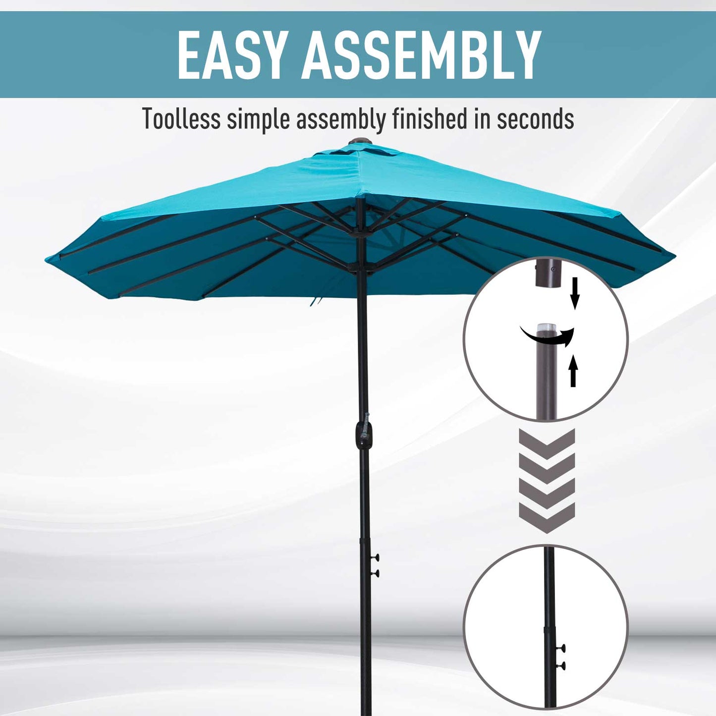 4.6m Double Garden Parasol