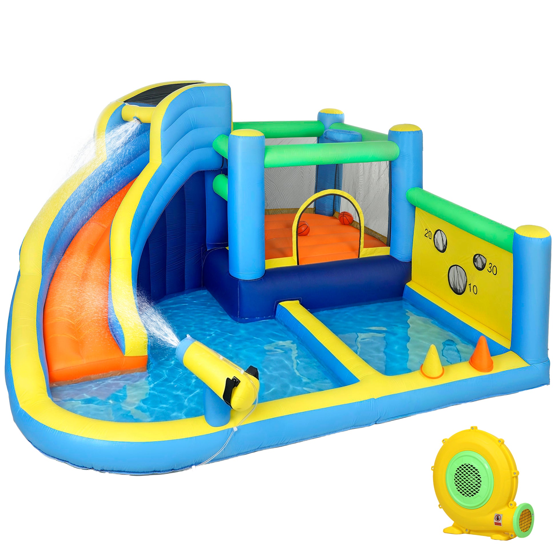 8 in 1 Bouncy Castle for Kids, Inflatable Bounce House with Slide