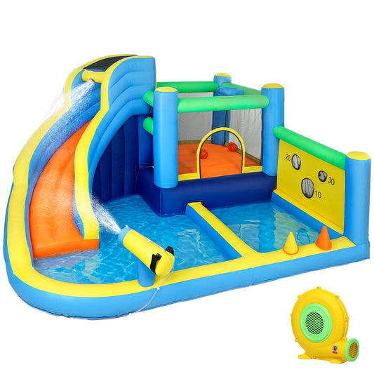 8 in 1 Bouncy Castle for Kids, Inflatable Bounce House with Slide