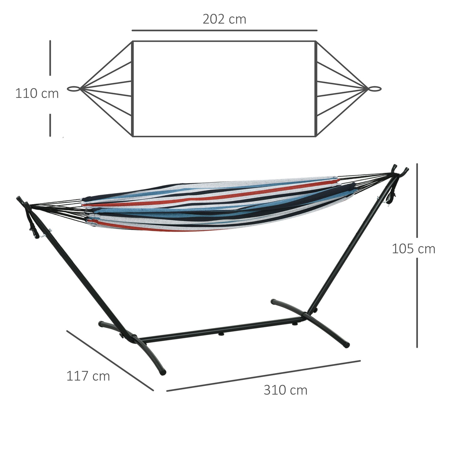 298 x 117cm Hammock with Stand Camping Hammock (1)