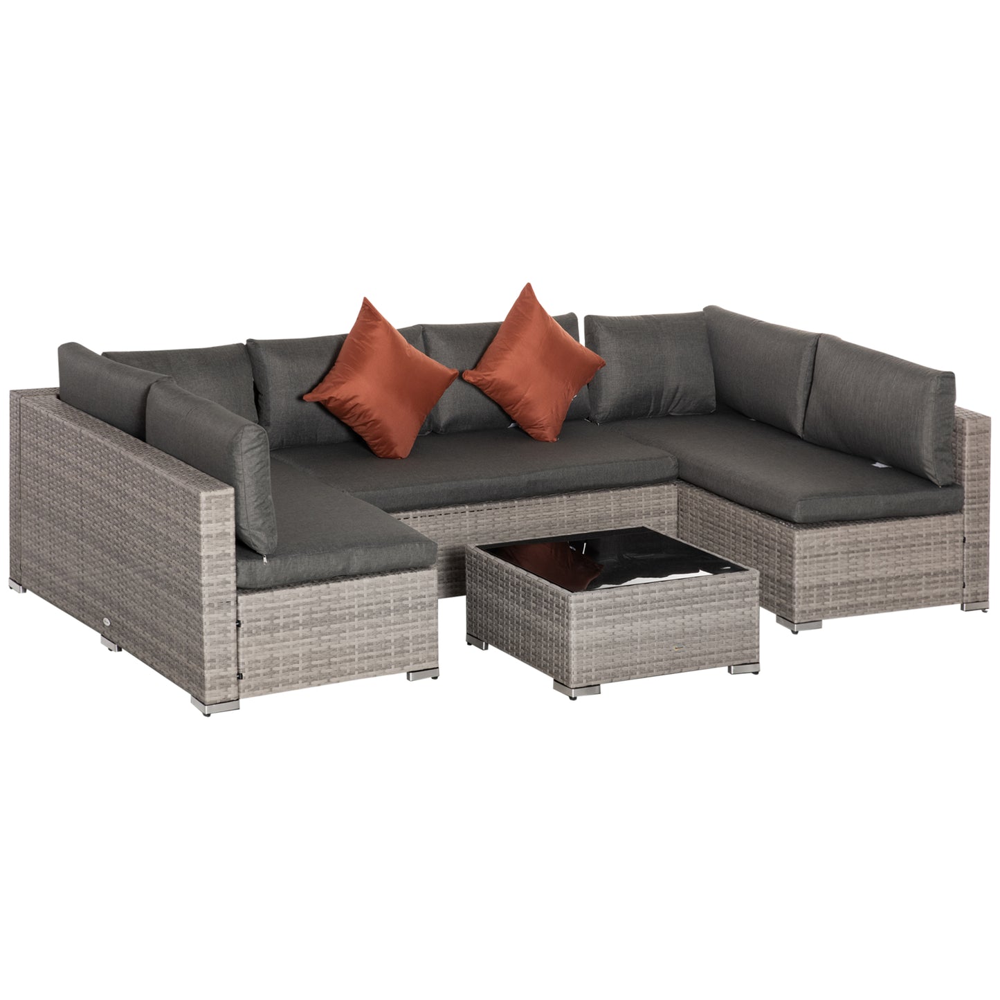 Four-Piece Half-Square Rattan Sofa Set