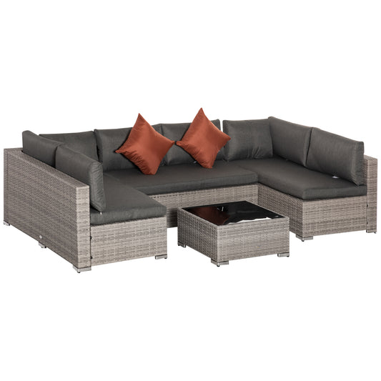 Four-Piece Half-Square Rattan Sofa Set