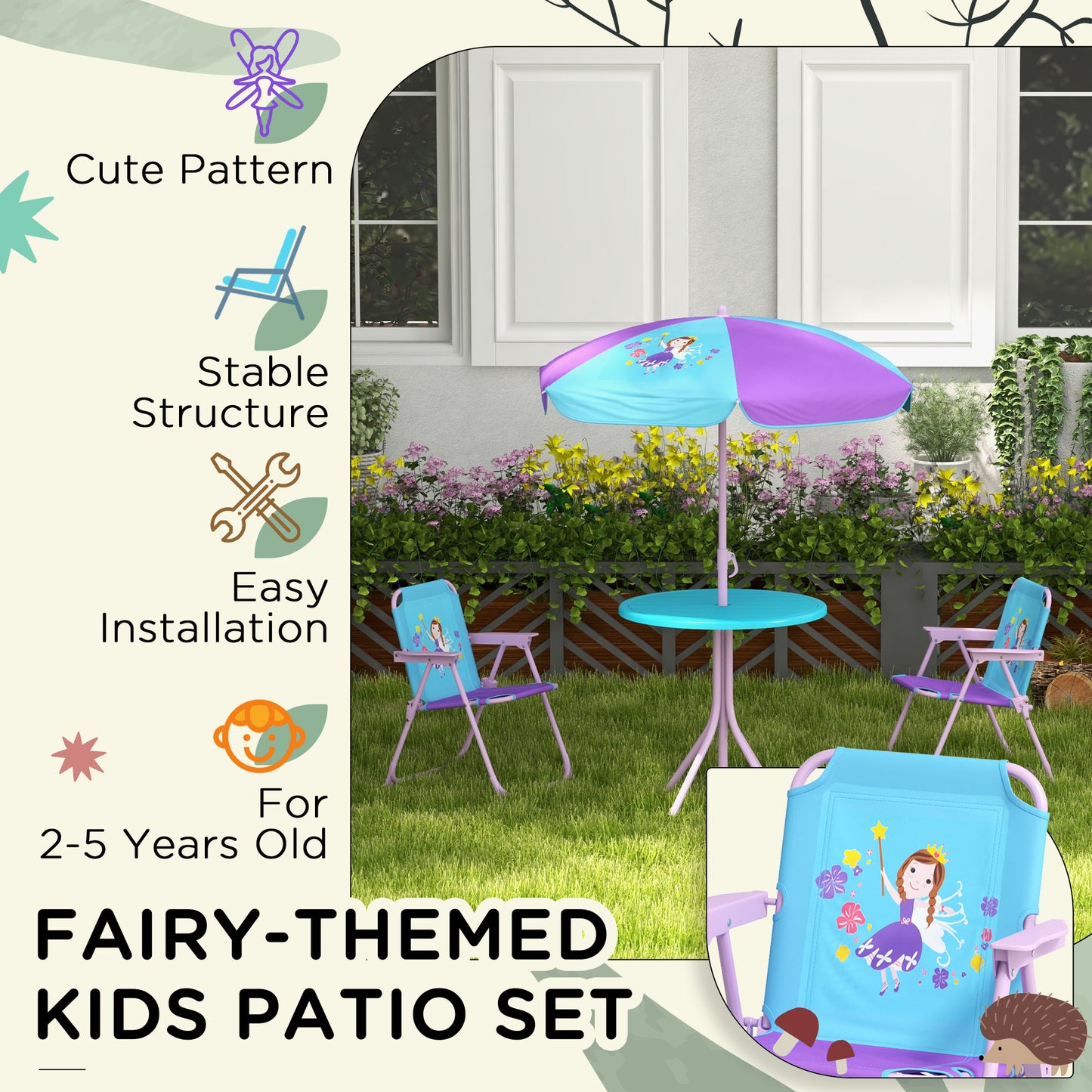 Kids Picnic Table and Chair Set (2)