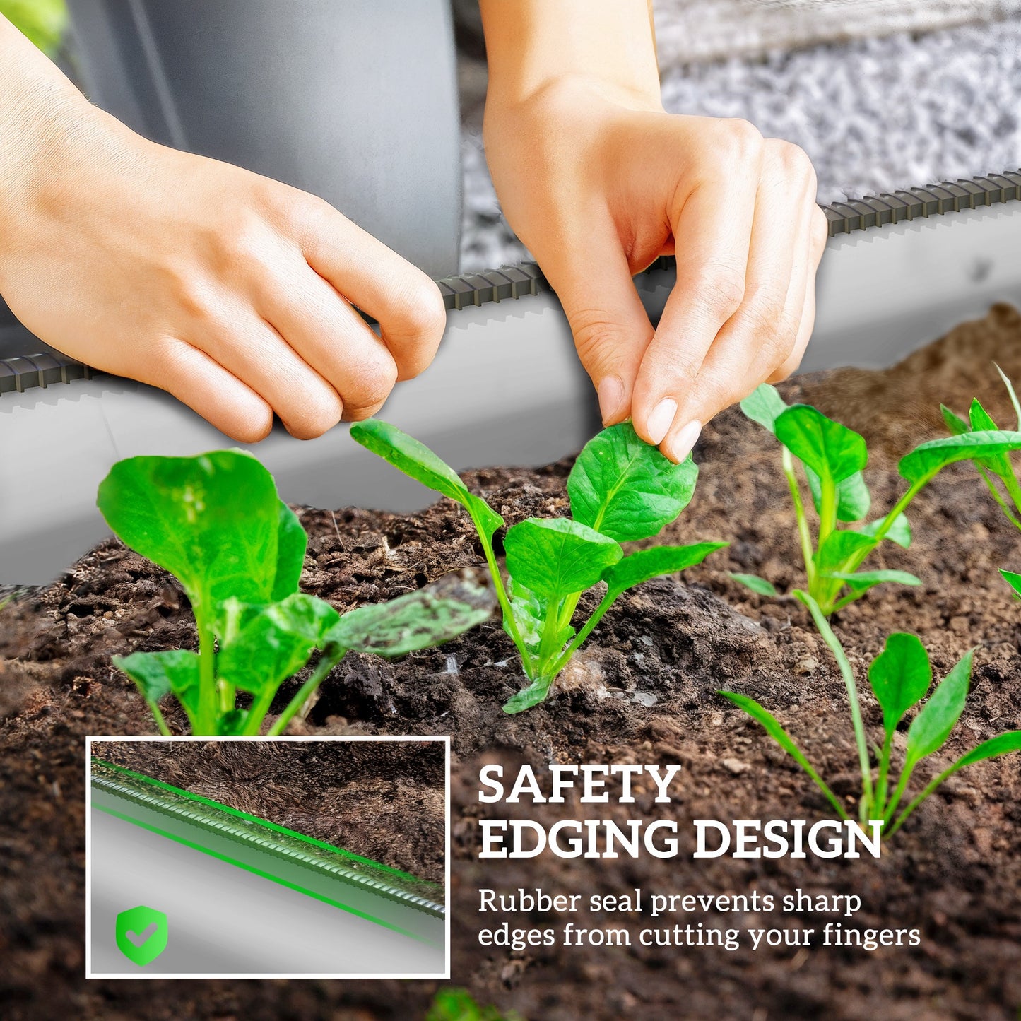 Galvanised Raised Garden Bed, Metal Planter Box with Safety Edging (2)