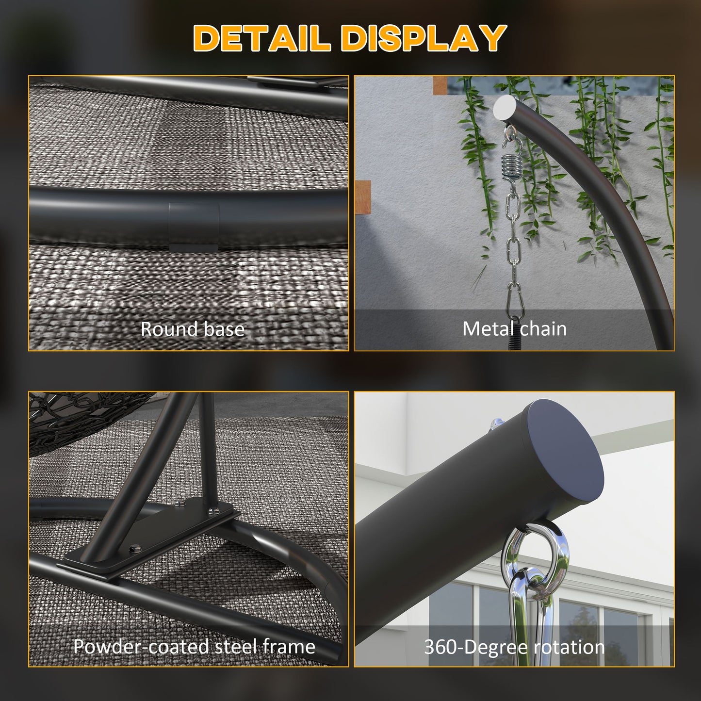 Hanging Hammock Chair Stand with Round Base