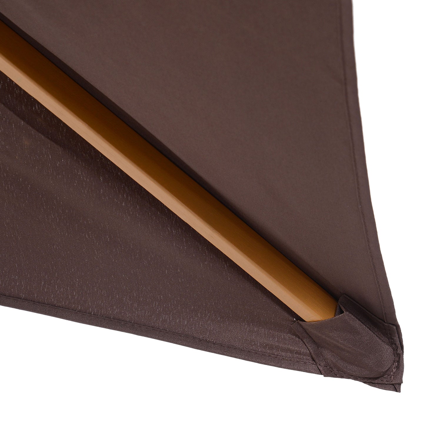 2 x 3m Wooden Garden Parasol Umbrella Outdoor Sun Shade Canopy, Dark