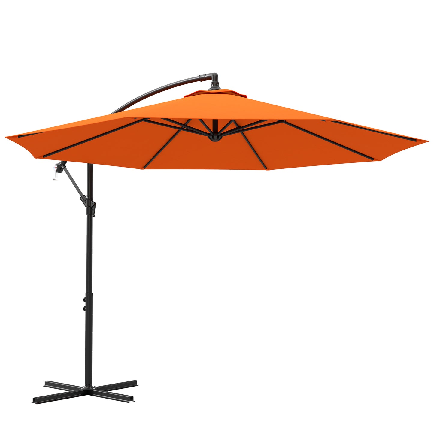 3m Garden Banana Parasol with Cross Base for Garden Family Use