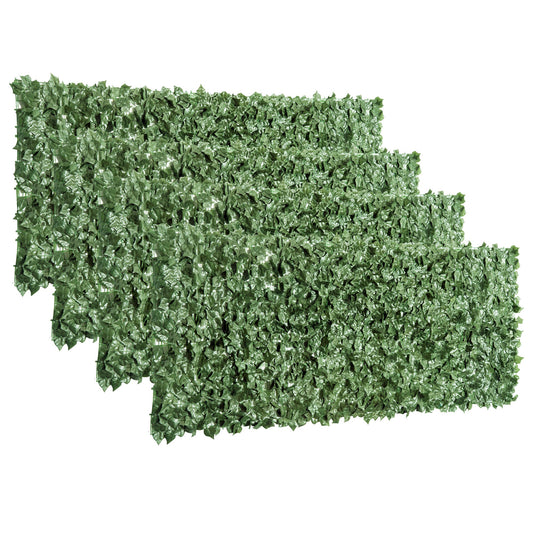4-Piece Artificial Leaf Hedge Screen Privacy Fence Panel