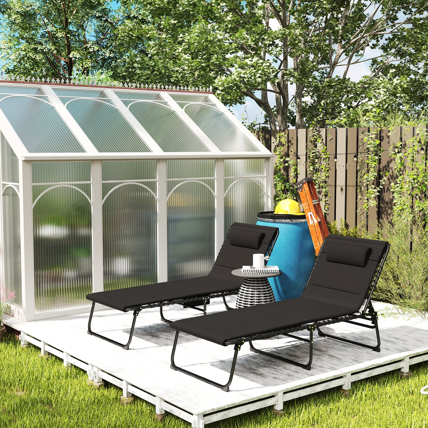 Set of Two Reclining Sun Loungers (3)