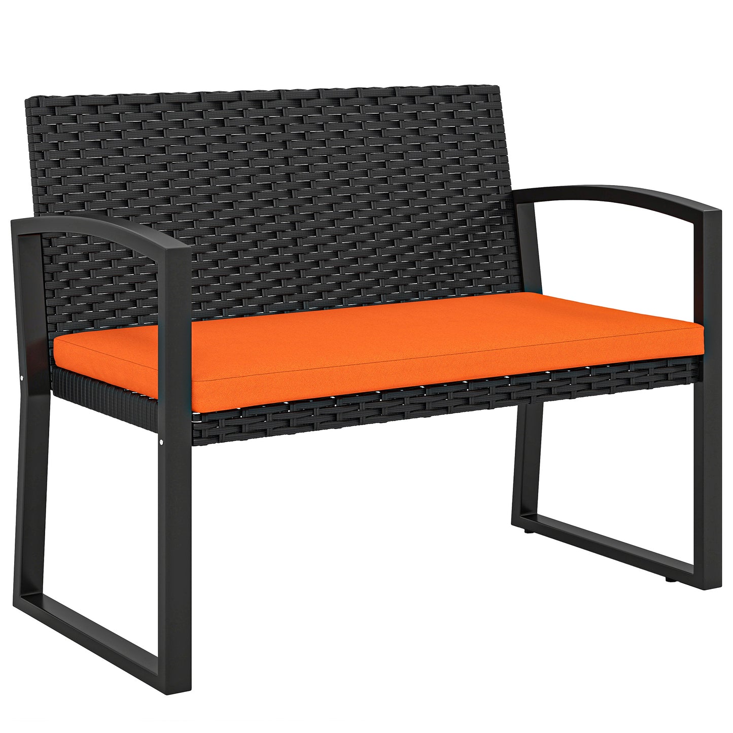Two-Seater Rattan Garden Bench