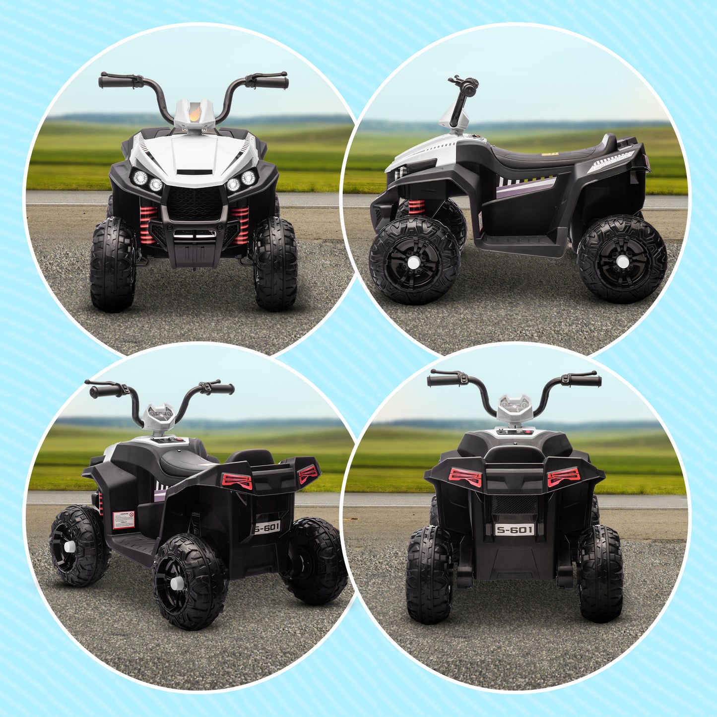 12V Kids Electric Quad Bike w/ Spring Suspension System, Forward