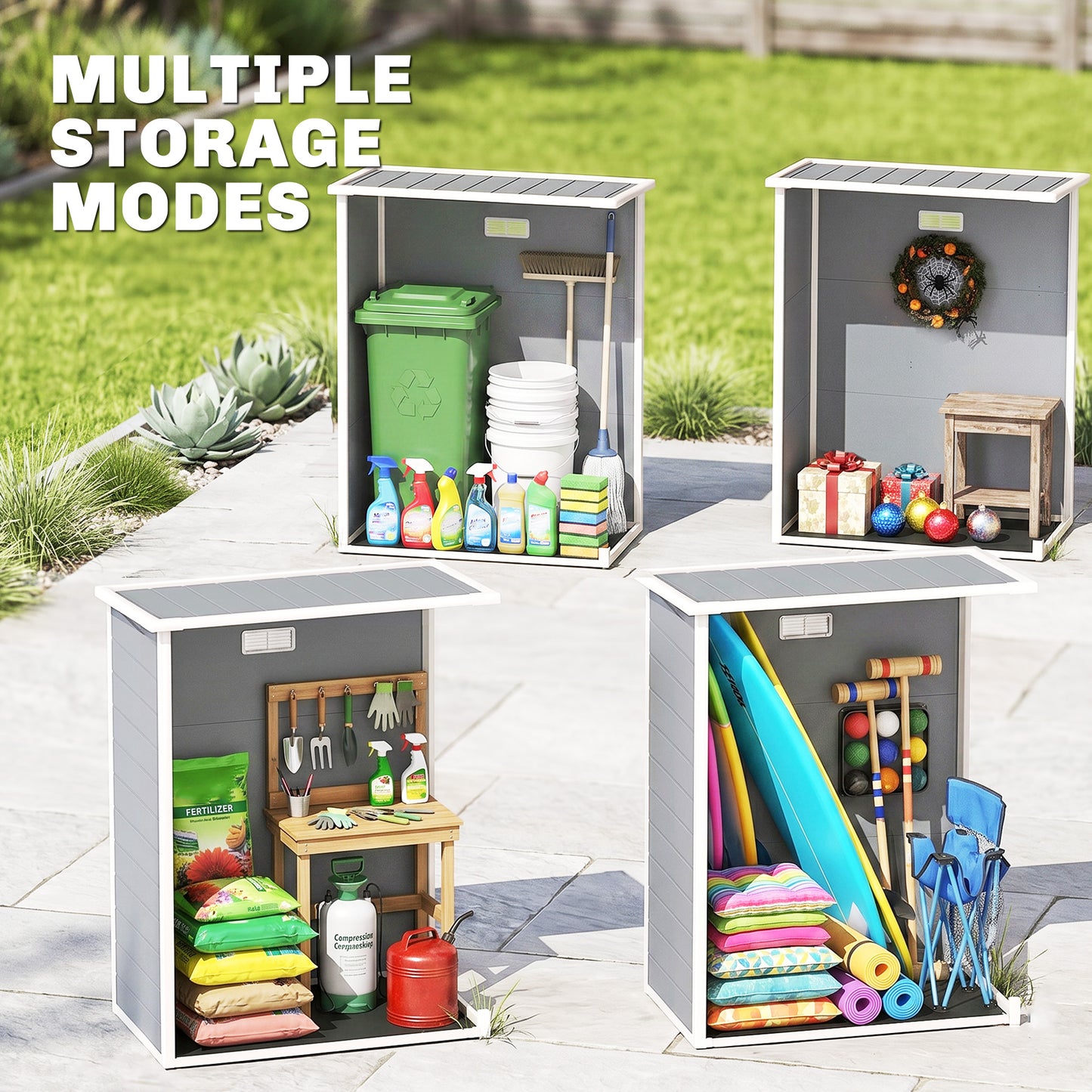 5' x 3' Plastic Garden Shed with Floor