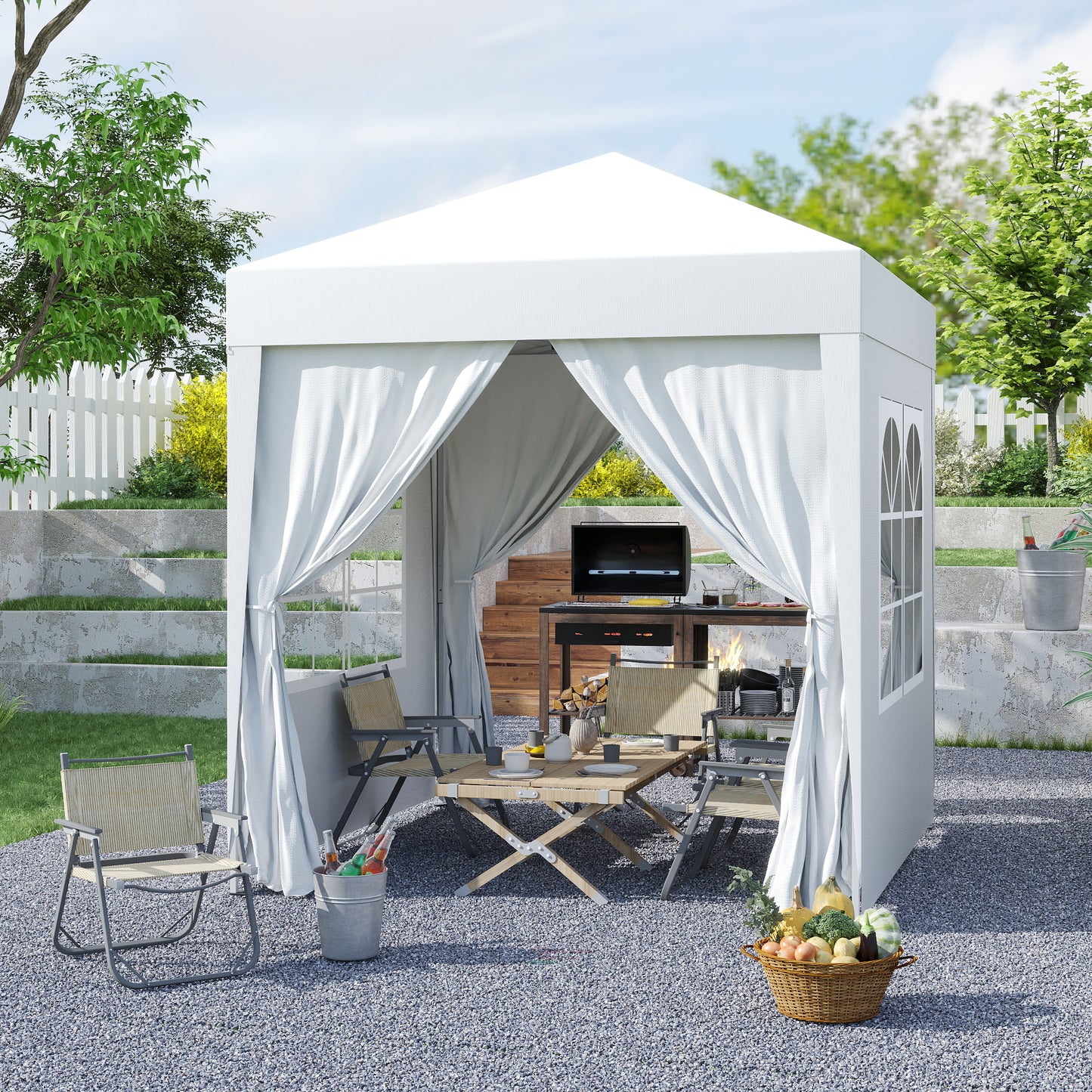 2 x 2 m Garden Pop Up Gazebo, Wedding Party Tent Marquee