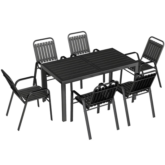 7 Pieces Outdoor Dining Set with Umbrella Hole