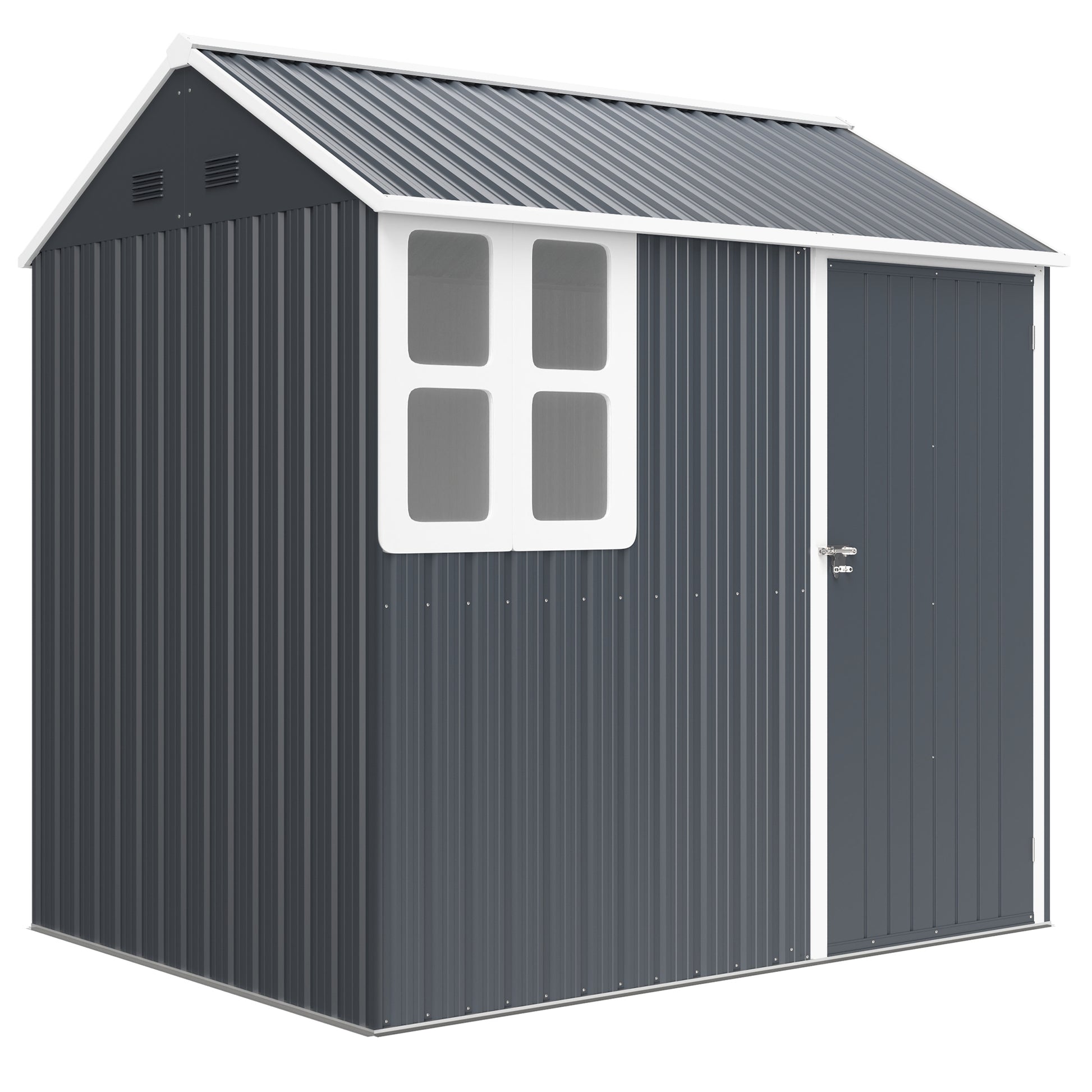 7 x 6ft Galvanised Garden Shed with Latch and Galvanised Steel Frame