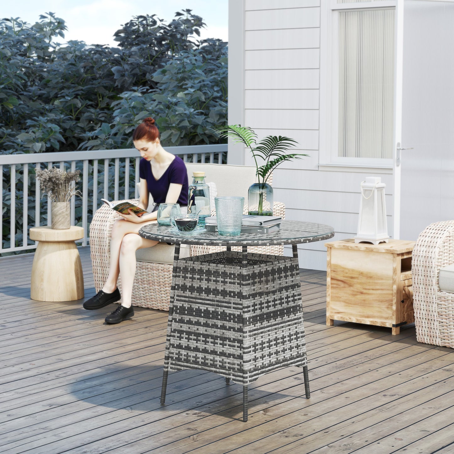 Wicker Garden Rattan Table