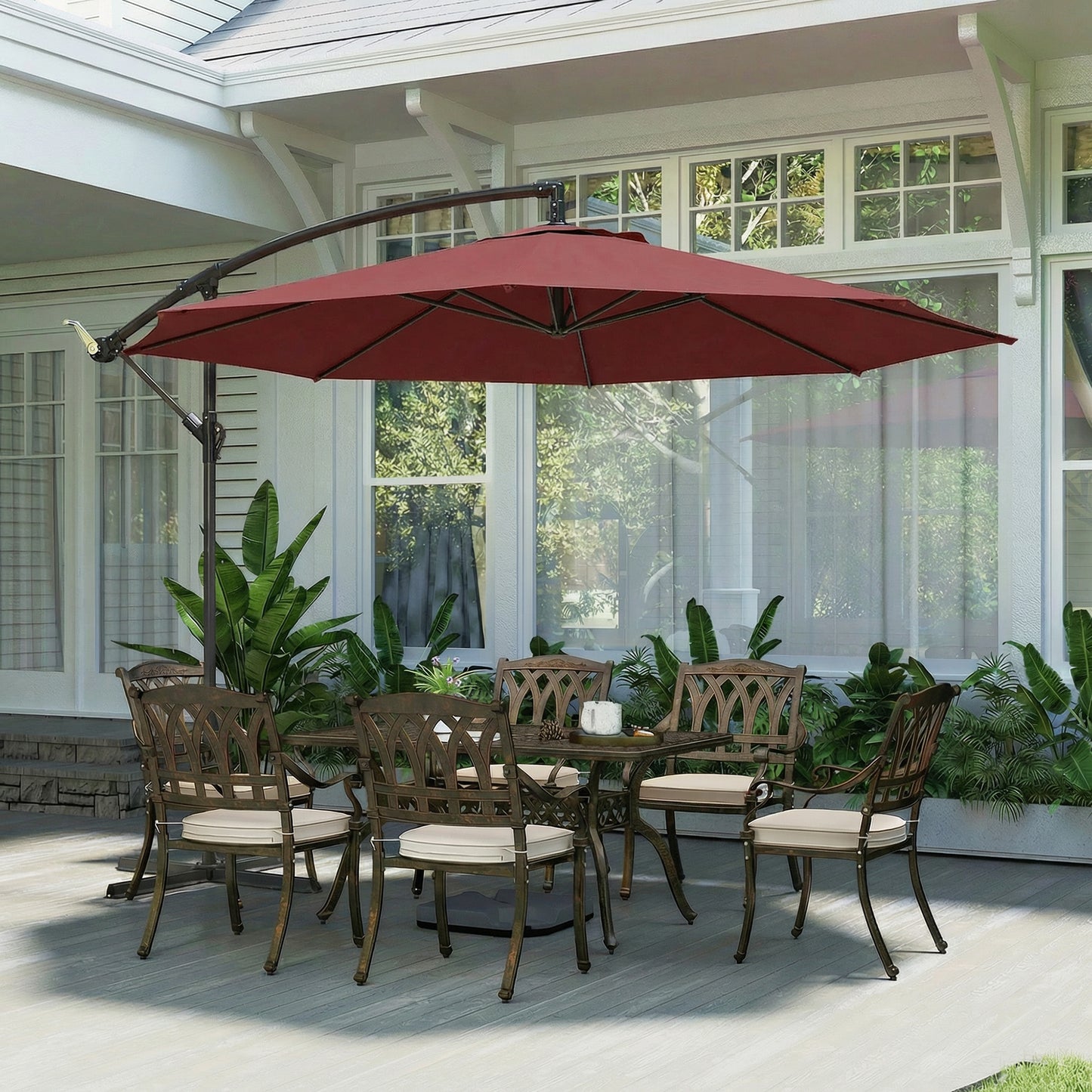 3 m Overhanging Cantilever Parasol, with Cross Base