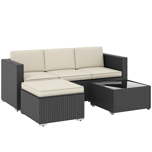3 Pieces Garden Furniture Set w/ Cushions