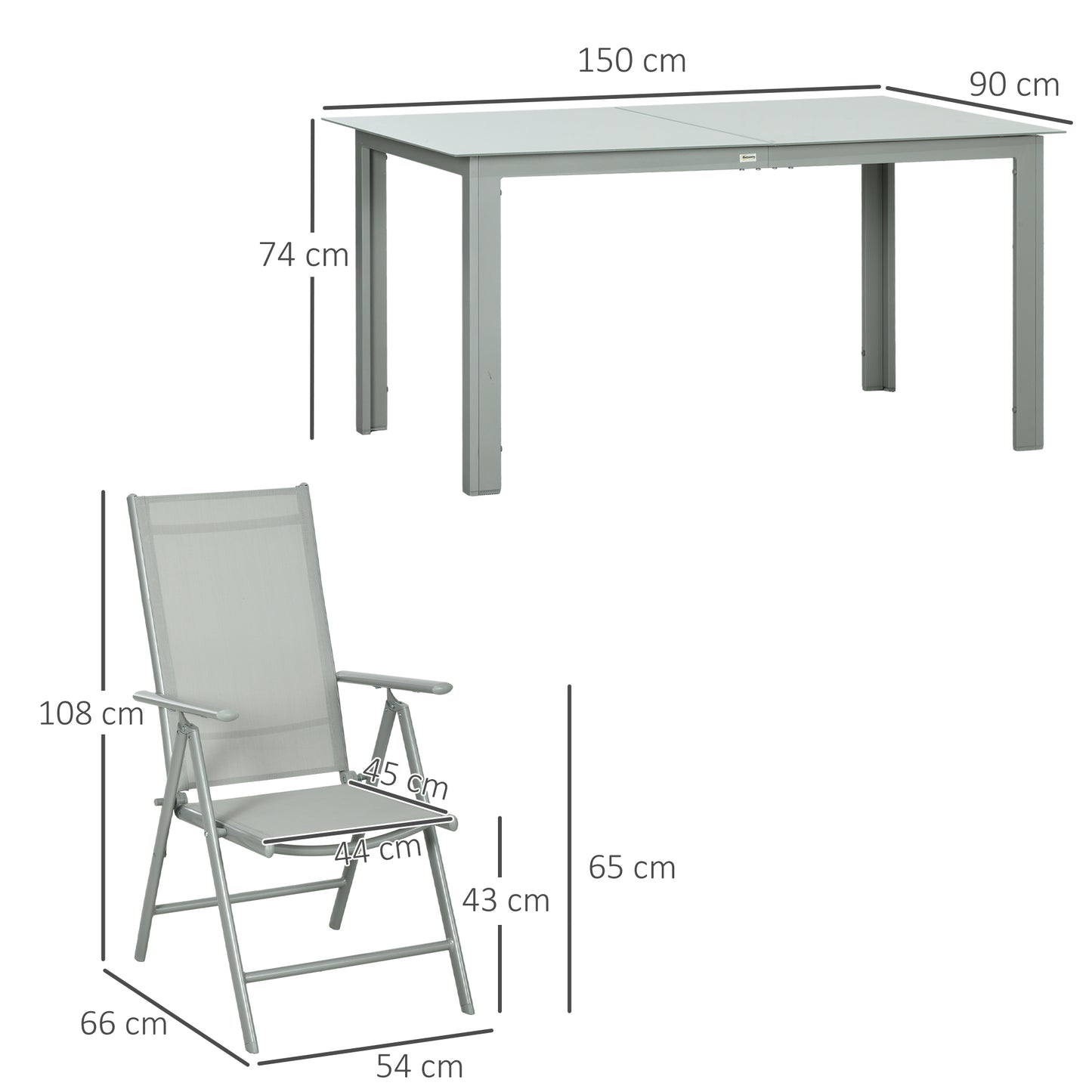 7 Piece Garden Dining Set, Outdoor Table and 6  Folding