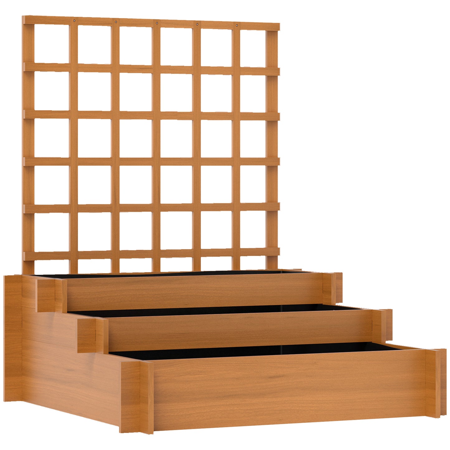 3 Tier Garden Planters with Trellis for Vine Climbing (1)