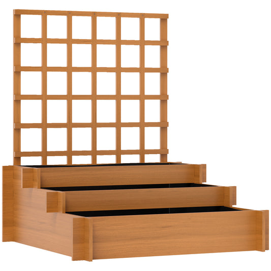 3 Tier Garden Planters with Trellis for Vine Climbing (1)