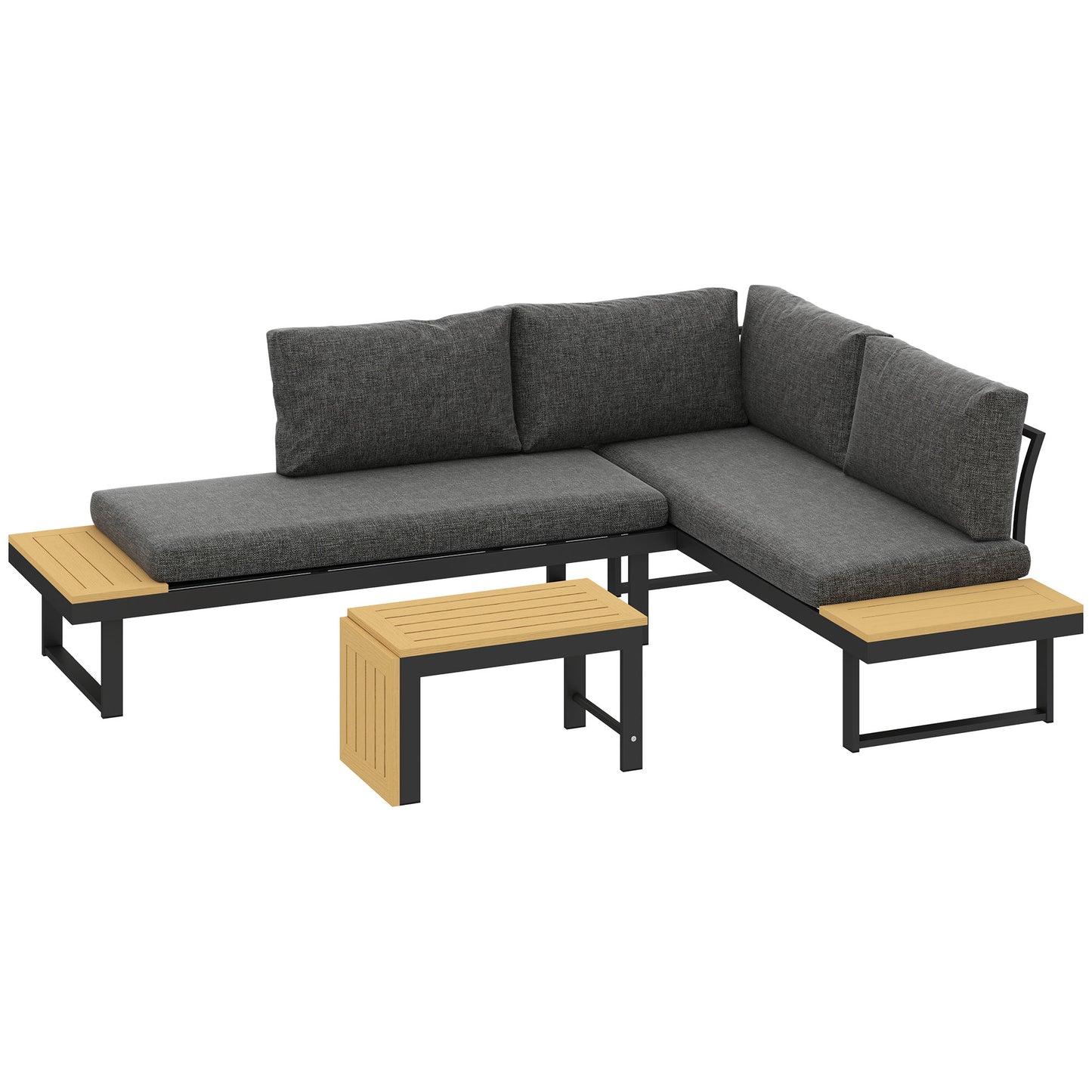4 Seater L Shaped Aluminium Sectional Garden Furniture Set