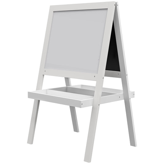 Kids Easel, Art Easel with Double Sided Whiteboard, Chalkboard