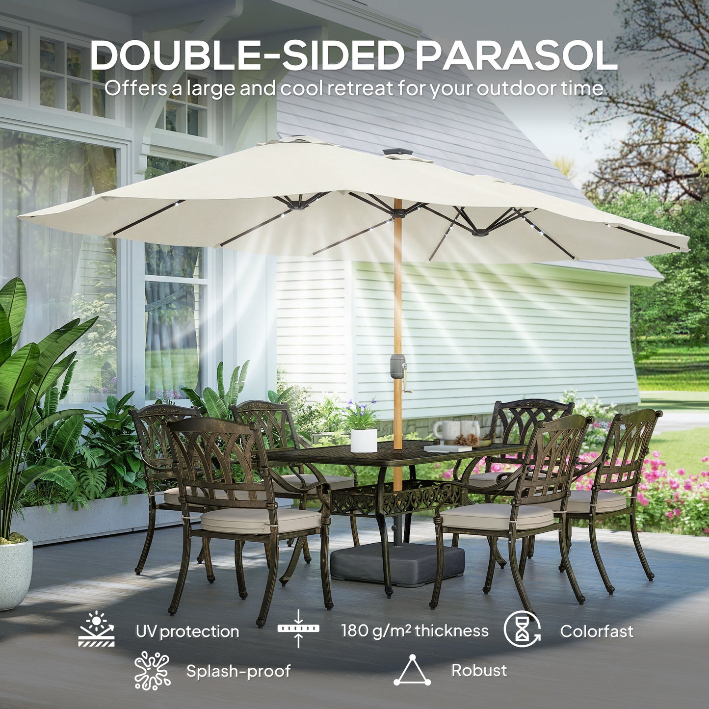 Double Sided Garden Parasol