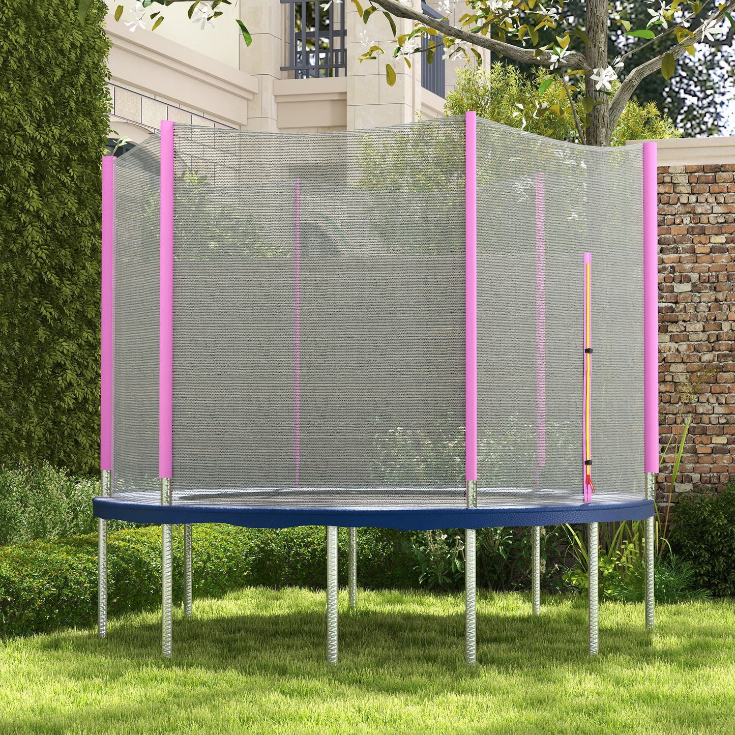 8ft Trampoline Net Replacement with 6 Plastic Pole Covers