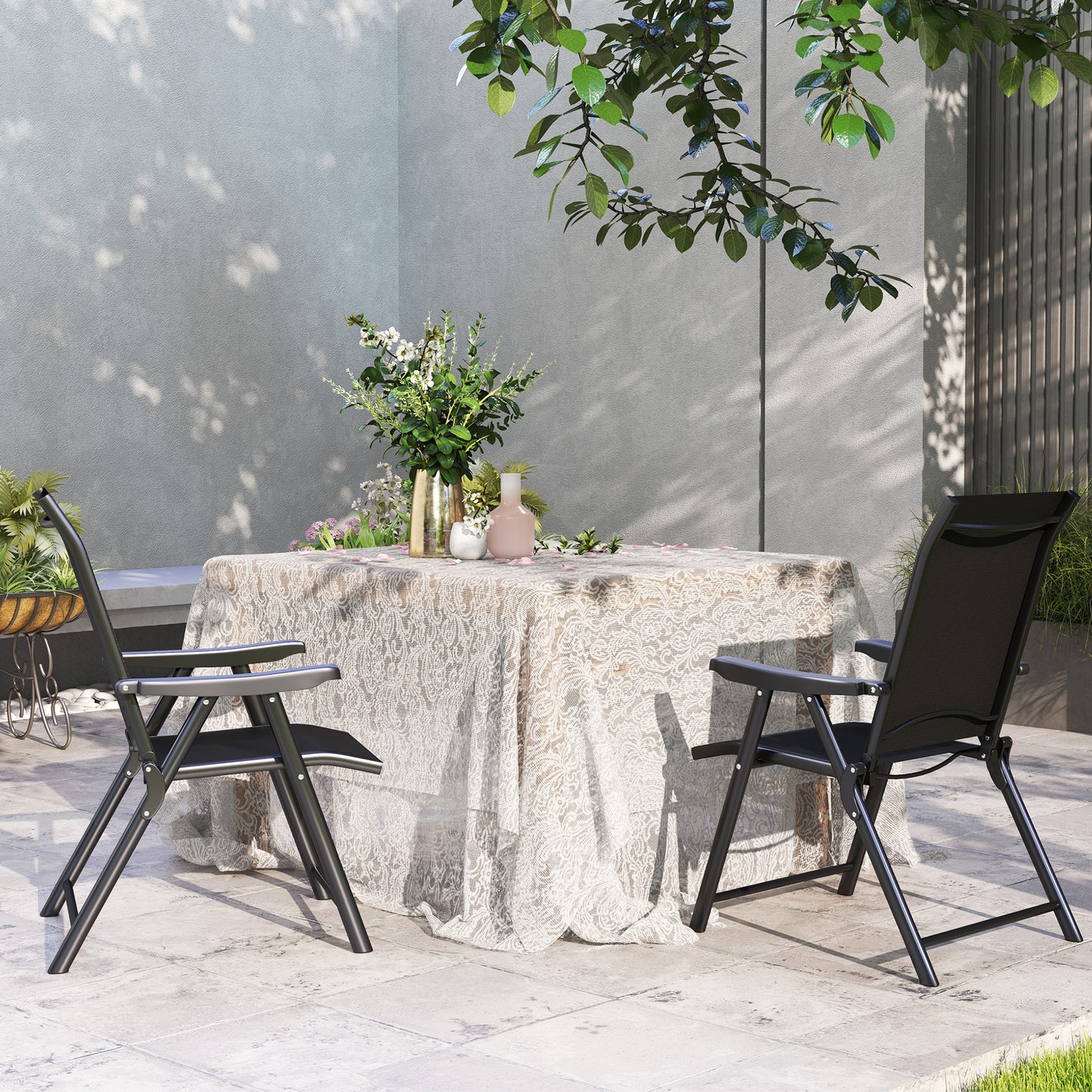 Set of Two Folding Outdoor Chairs